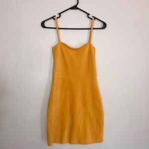 Forever 21 gold velvety ribbed dress